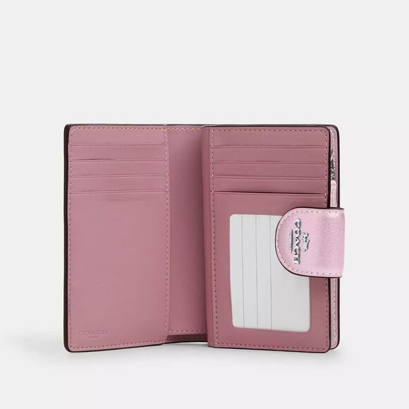 💕Coach Medium Corner Zip Wallet metallic pink - Picture 3 of 11